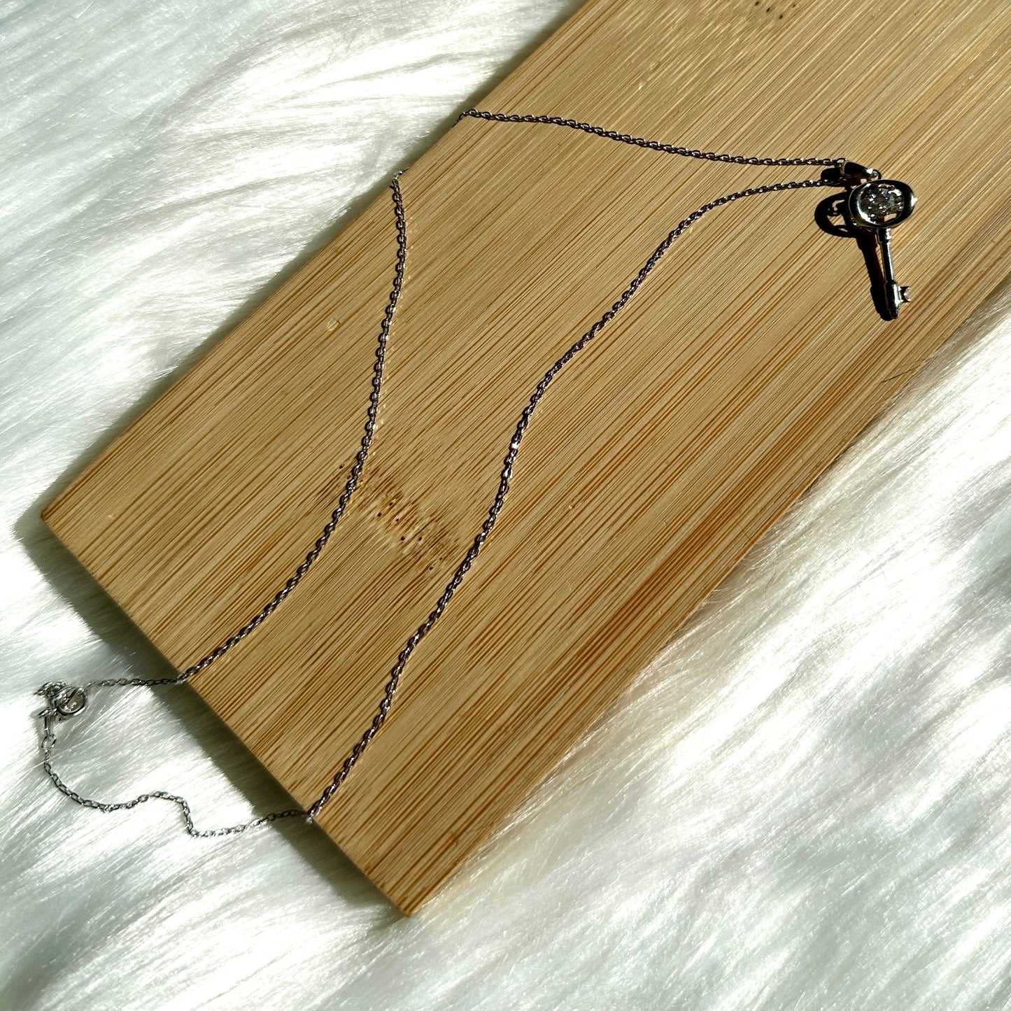 Dancing Diamond 'Key to My Heart' Sterling Silver Moissanite Pendant