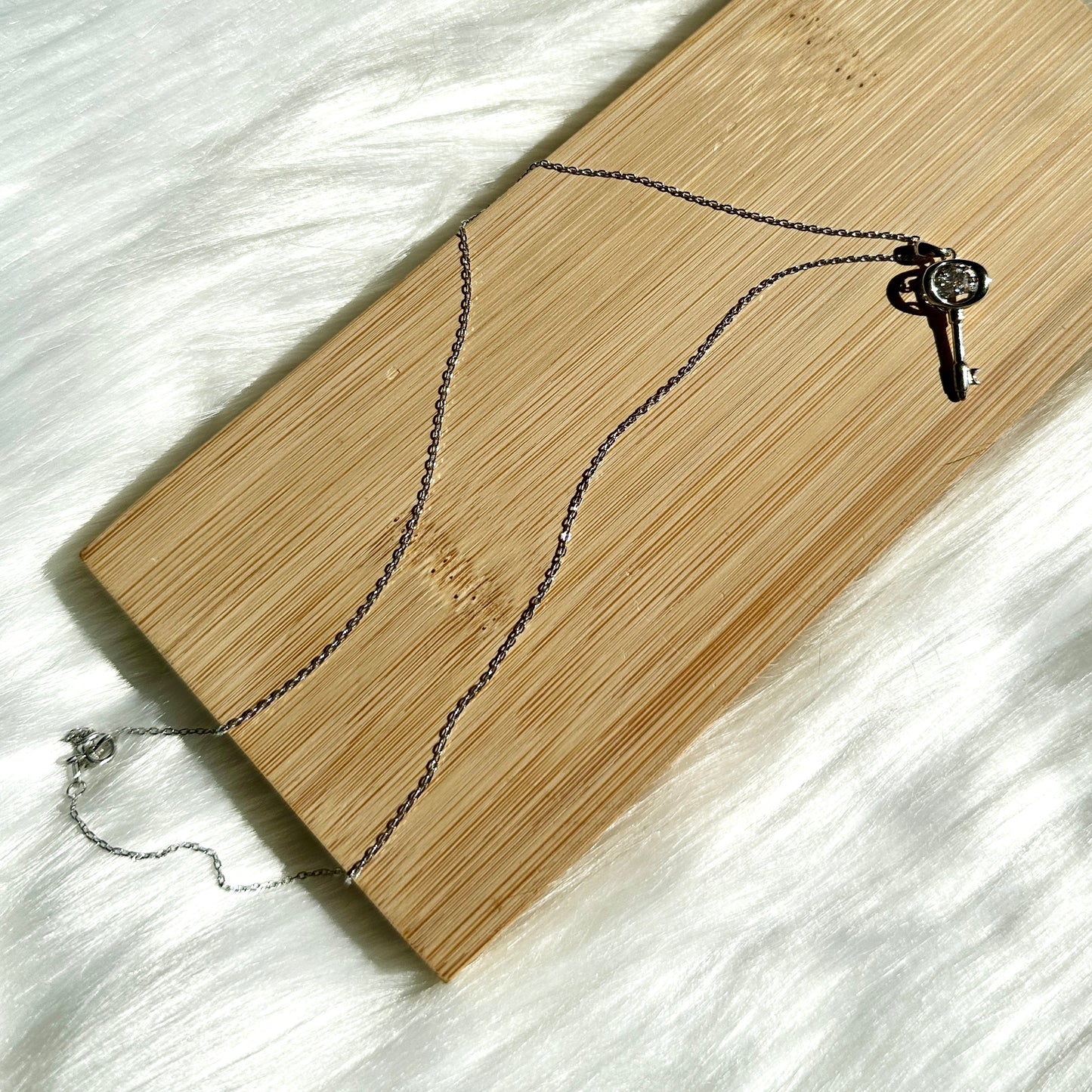 Dancing Diamond 'Key to My Heart' Sterling Silver Moissanite Pendant