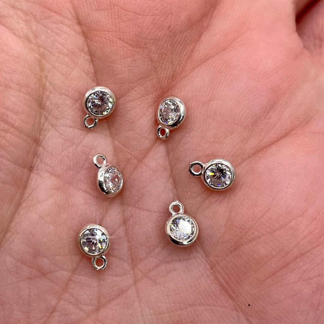 Sterling Silver AAA Cubic Zirconia Charm onhand