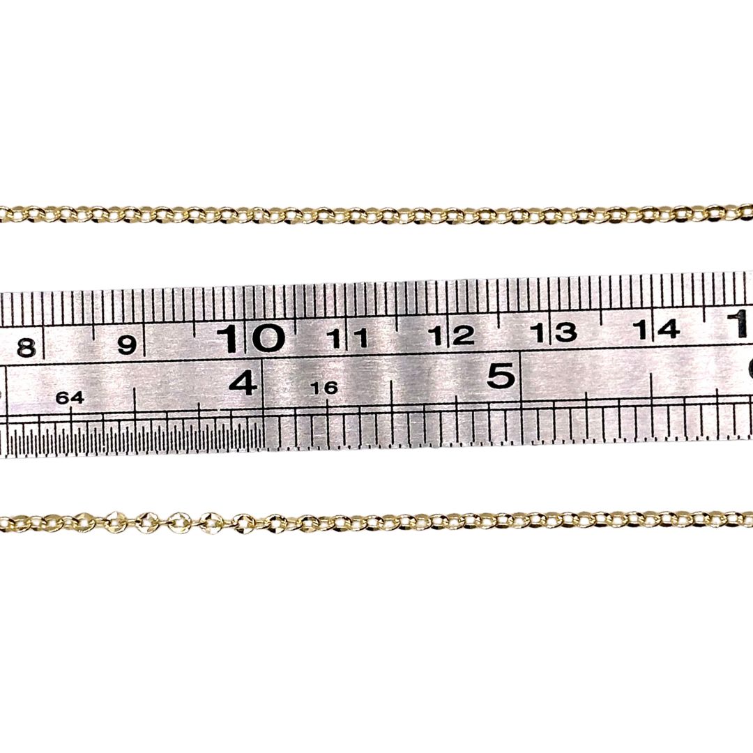 10k Solid Gold Diamond Cut Cable Chain - 2.5m BULK SAVINGS