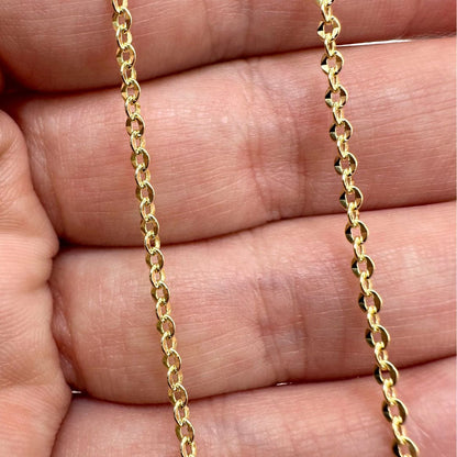 Chain 10k Solid Gold Diamond Cut Cable Chain by the Inch forEVER Permanent Jewelry Supplies