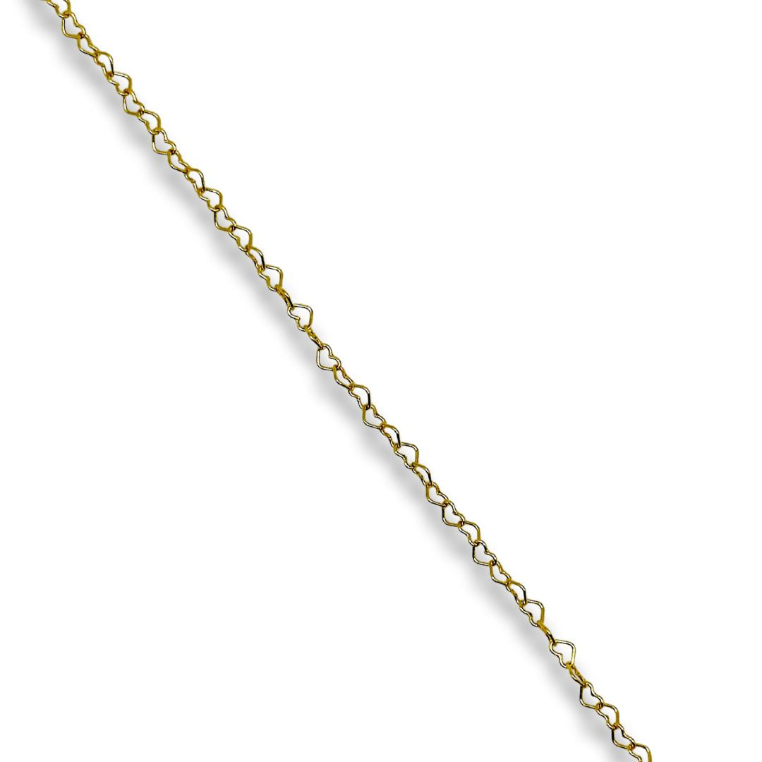14k Gold Filled Heart Chain by the Meter