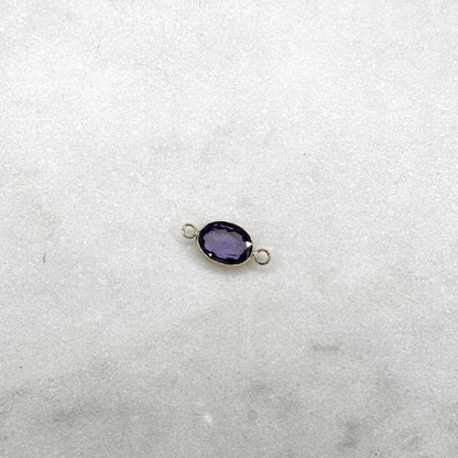 Amethyst Connector Bezel Set Oval Gemstone Connector forEVER Permanent Jewelry Supplies