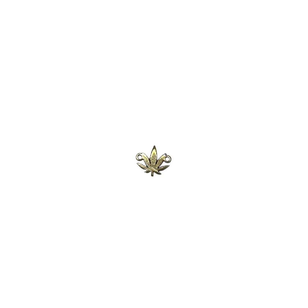 10k Solid Gold Marijuana Leaf Charm