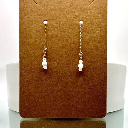 Mother of Pearl Gemstone Threader Earrings The forEVER Jewelry