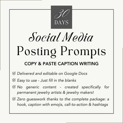 30-Day Premium Social Media Templates & Captions for Jewelry Professionals