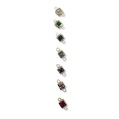 Connector Princess Cut Bezel Set Gemstone Connector forEVER Permanent Jewelry Supplies