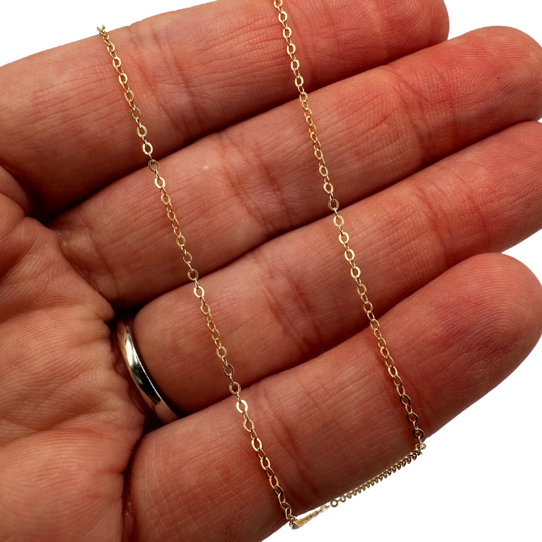 14k Gold Filled Flat Cable Chain by the Meter