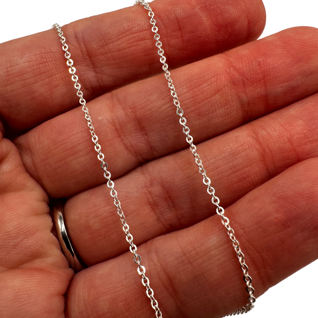 Sterling Silver Flat Cable Chain by the Meter