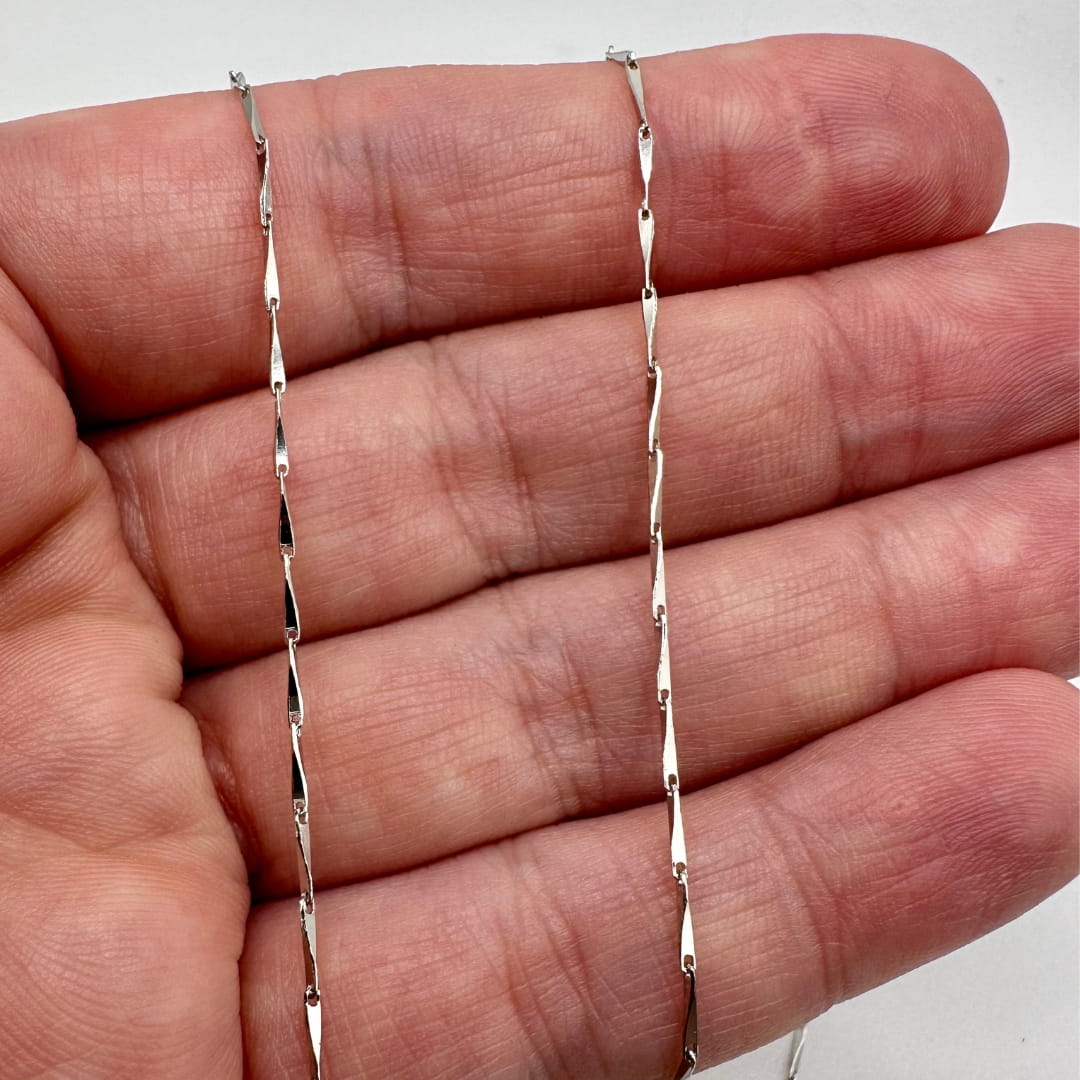 925 Sterling Silver Twisted Bar Chain by the Meter