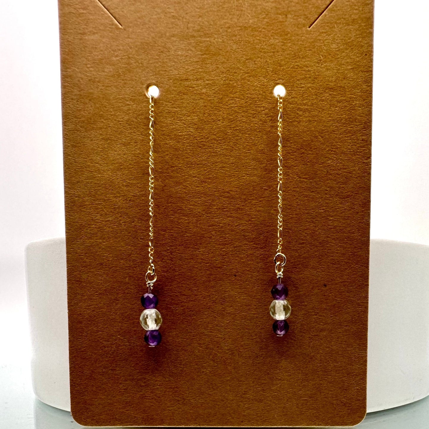 Amethyst & Flourite 2 Gemstone Threader Earrings The forEVER Jewelry