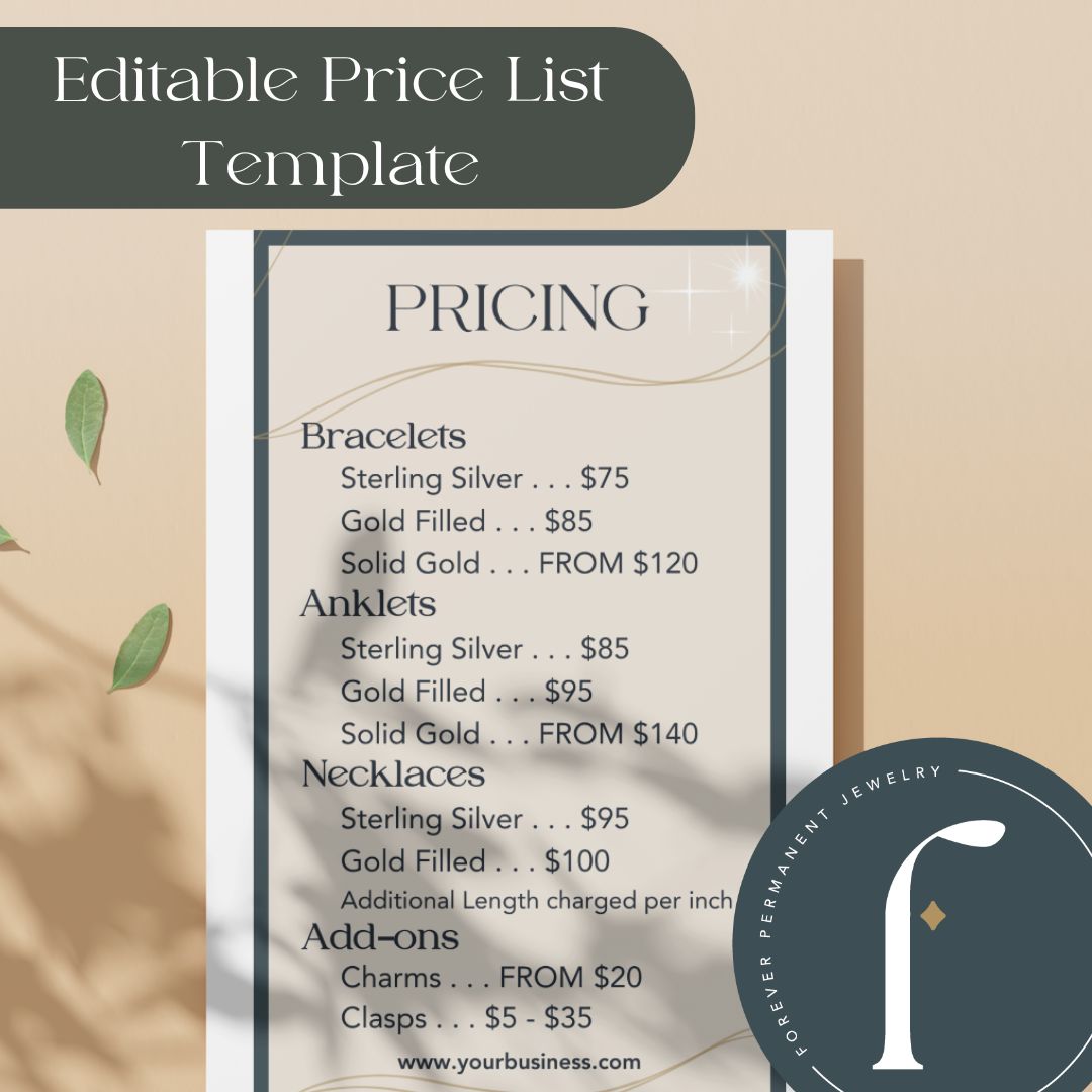 Editable Price List Template - Download