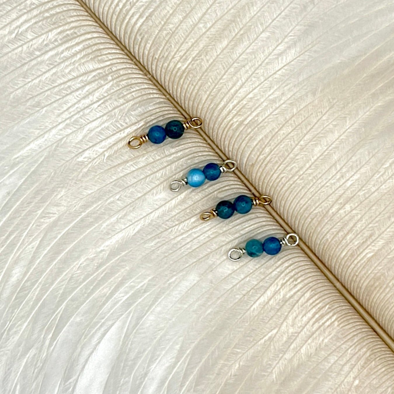 Premium Handmade Apatite Connectors, ideal for permanent jewelry creations.