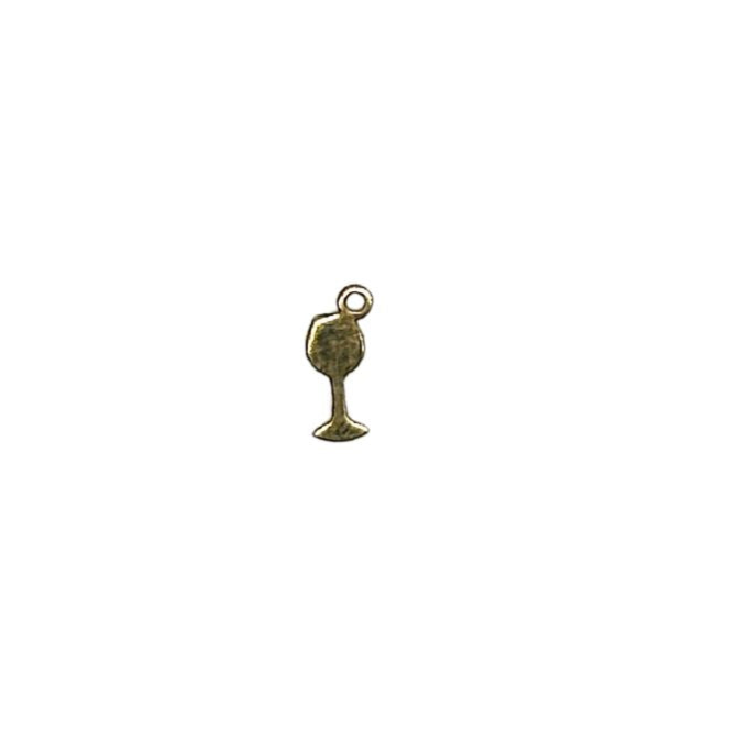 10k Solid Gold Wine Glass Charm