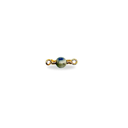 2 Stone Gold Connector Handmade Blue Spot Jasper Connectors forEVER Permanent Jewelry Supplies