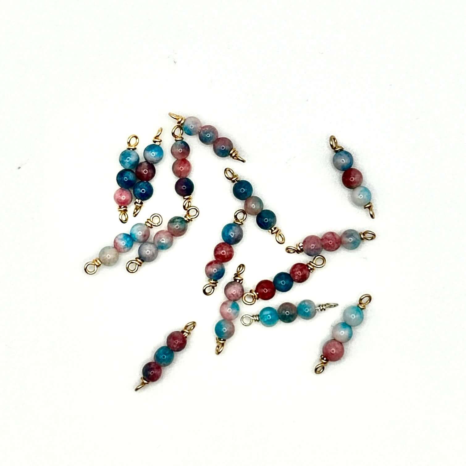 Handmade Blue & Red Jade Connectors