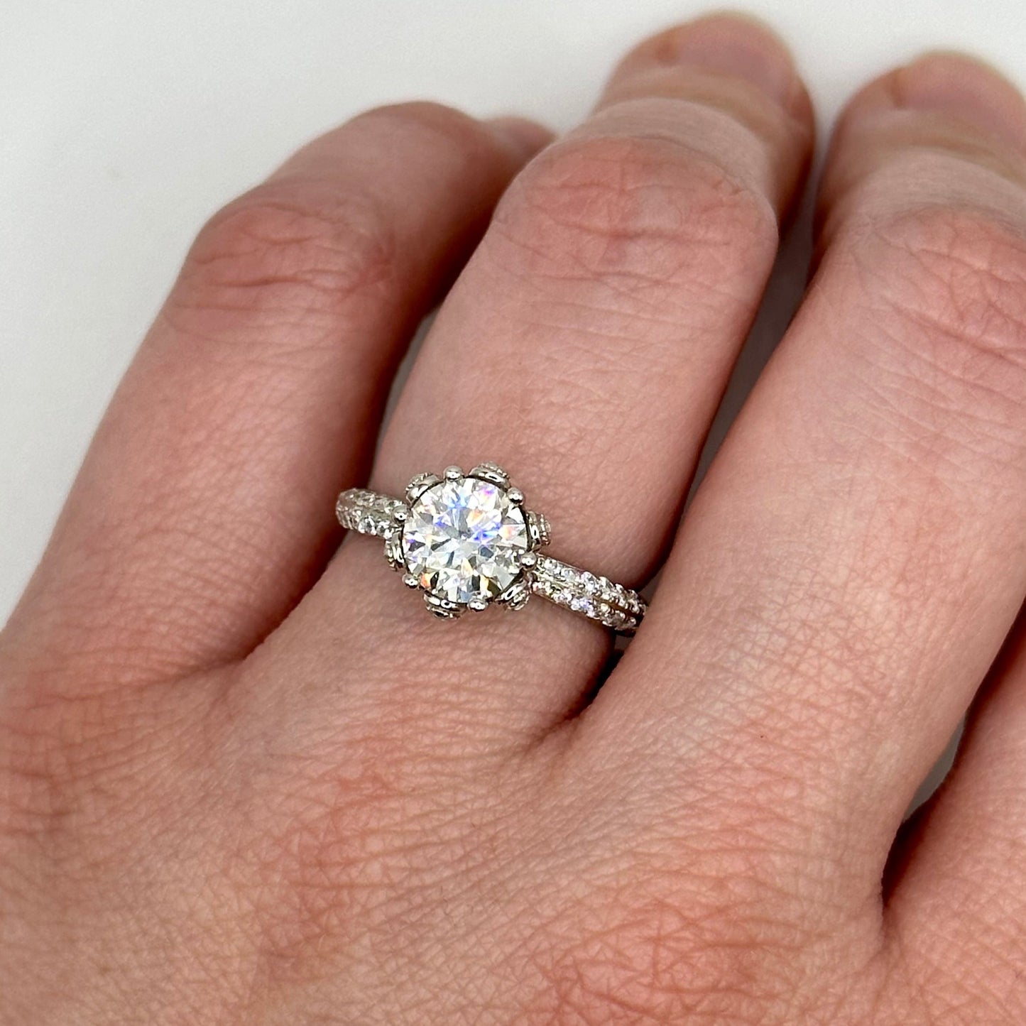 'Fleur' Moissanite Engagement Ring