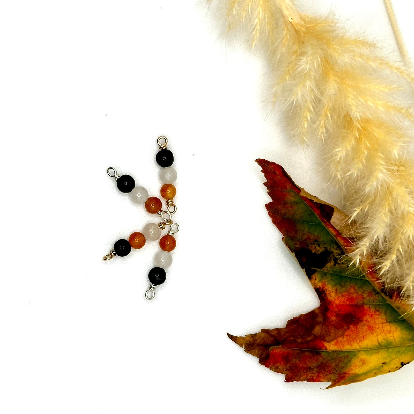  Halloween Connectors with Orange, White & Black