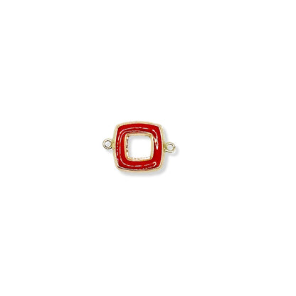 Red-Orange Connector Enamel Square forEVER Permanent Jewelry Supplies