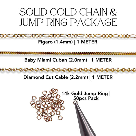 Solid Gold Chain & Jump Ring Package