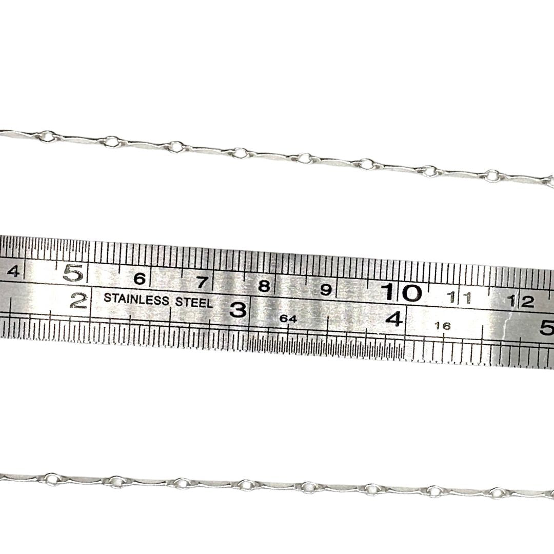 925 Sterling Silver Flat Bar Chain by the Meter