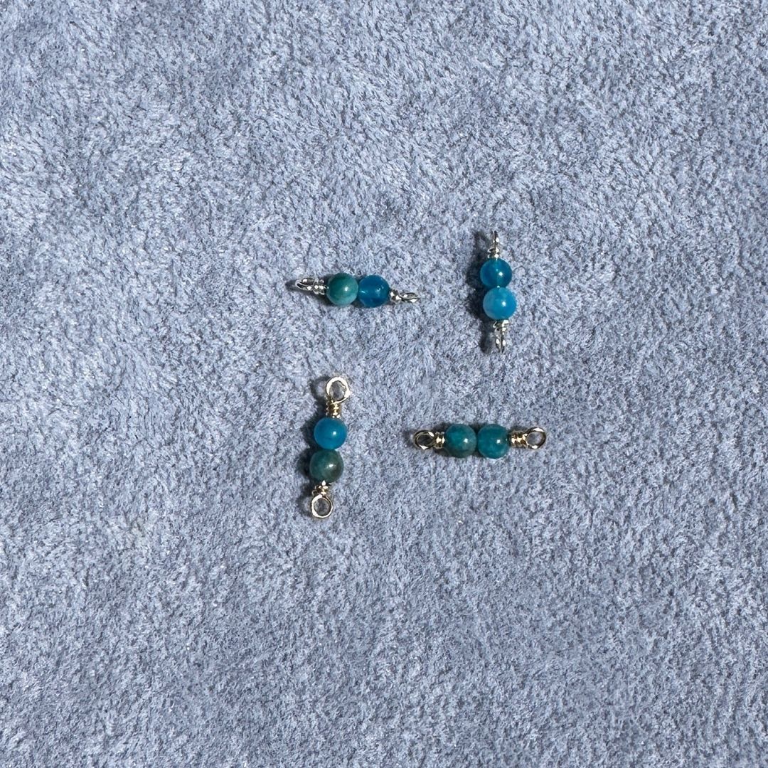 Premium Handmade Apatite Connectors, ideal for permanent jewelry creations.