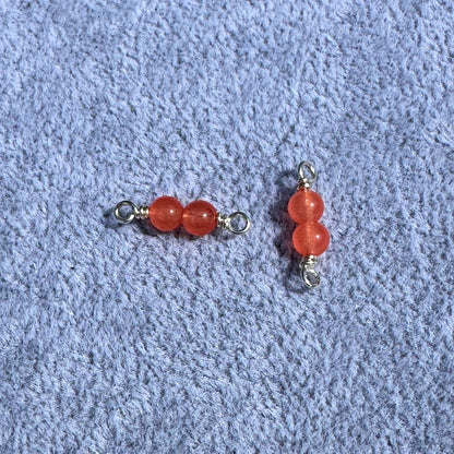 Premium Handmade Papaya Jade Connectors, ideal for permanent jewelry creations.