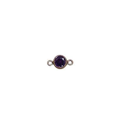 June/Alexandrite Connector Gold Filled 3mm AAA Cubic Zirconia Birthstone Connectors forEVER Permanent Jewelry Supplies