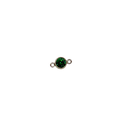 May/Emerald Connector Gold Filled 3mm AAA Cubic Zirconia Birthstone Connectors forEVER Permanent Jewelry Supplies