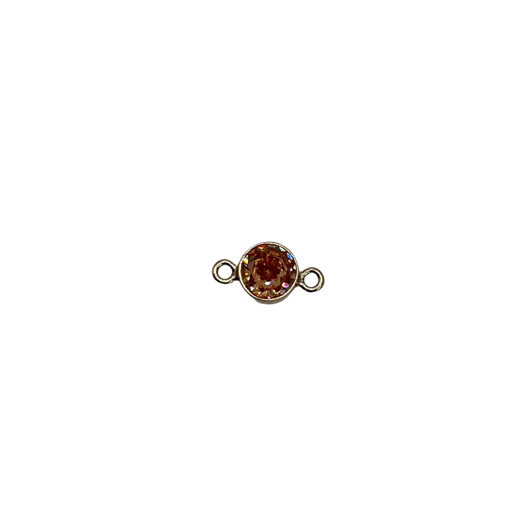 Gold Filled 3mm AAA Cubic Zirconia Birthstone Connectors