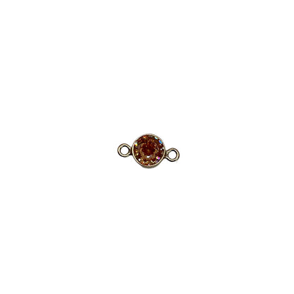 November/Citrine Connector Gold Filled 3mm AAA Cubic Zirconia Birthstone Connectors forEVER Permanent Jewelry Supplies