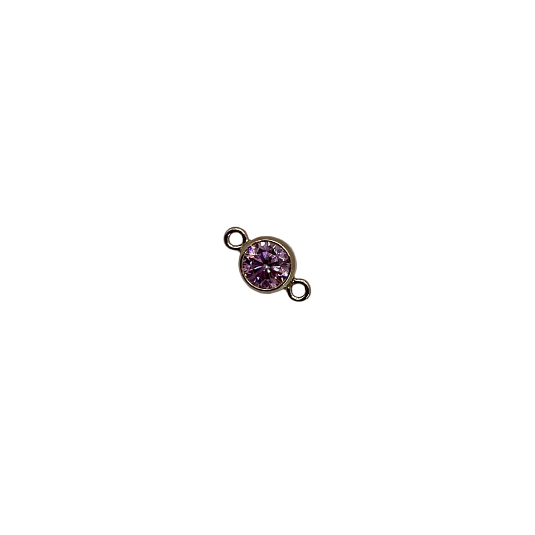 Gold Filled 4mm AAA Cubic Zirconia Birthstone Connectors