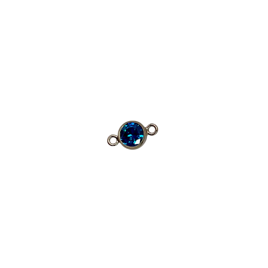 September/Sapphire Connector Gold Filled 3mm AAA Cubic Zirconia Birthstone Connectors forEVER Permanent Jewelry Supplies