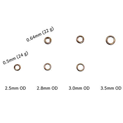 2.5mm / 24 (0.511 mm) / 10 Jump Rings Yellow Gold Filled Click & Lock Jump Rings forEVER Permanent Jewelry Supplies