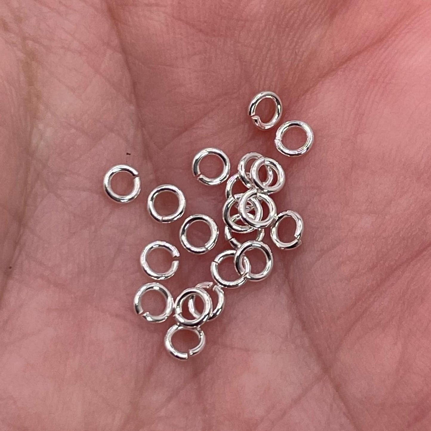 Actual photo of 925 Sterling Silver Jump Rings.