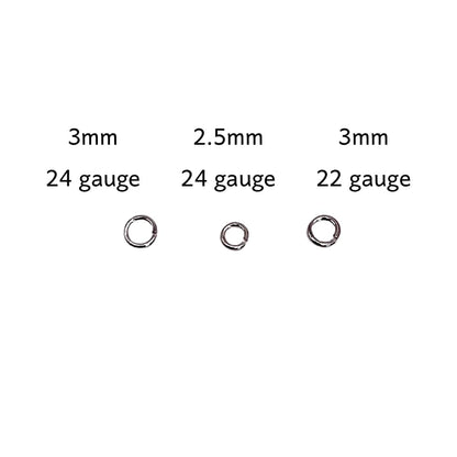 2.5mm / 24 (0.511 mm) / 10 Jump Rings Sterling Silver Click & Lock Jump Rings forEVER Permanent Jewelry Supplies