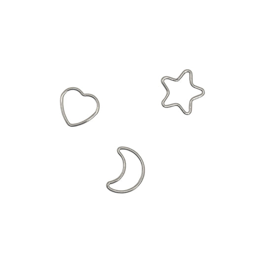 Moon, Star & Heart Jump Rings