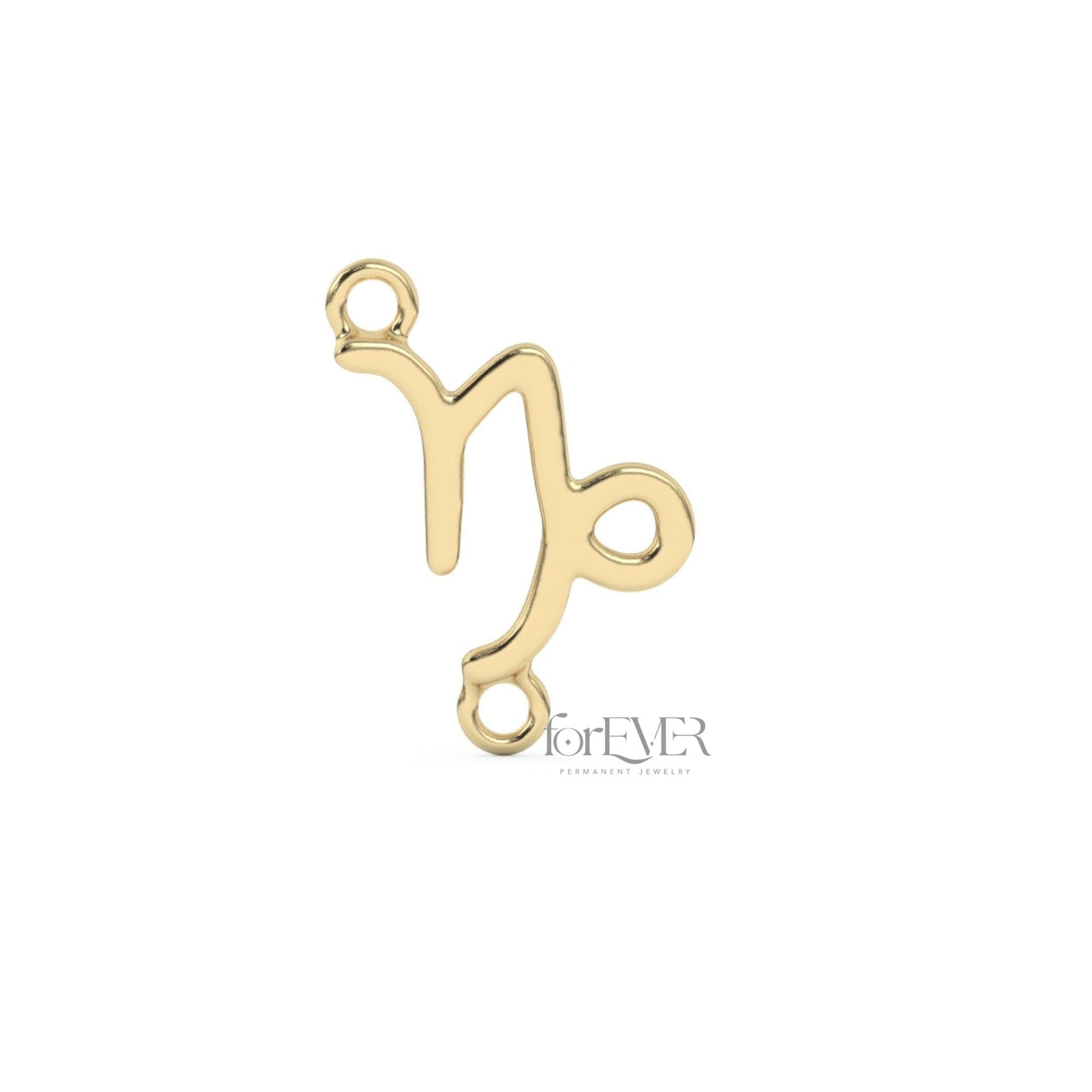 Capricorn Connector 10k Solid Gold Zodiac Sign Connectors forEVER Permanent Jewelry Supplies