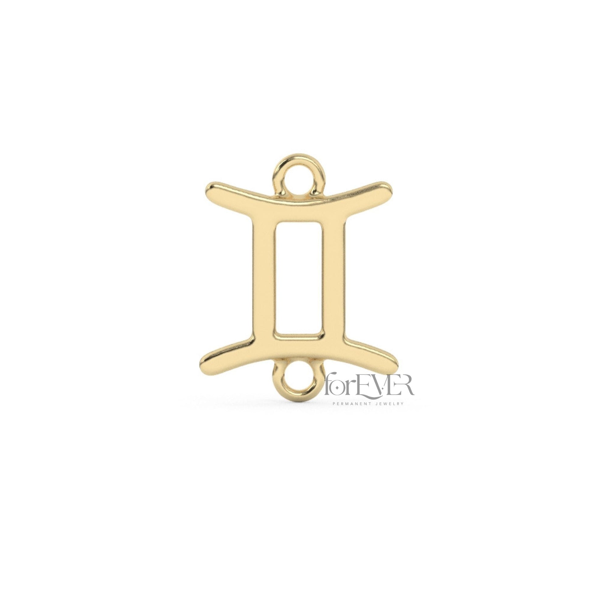 Gemini Connector 10k Solid Gold Zodiac Sign Connectors forEVER Permanent Jewelry Supplies