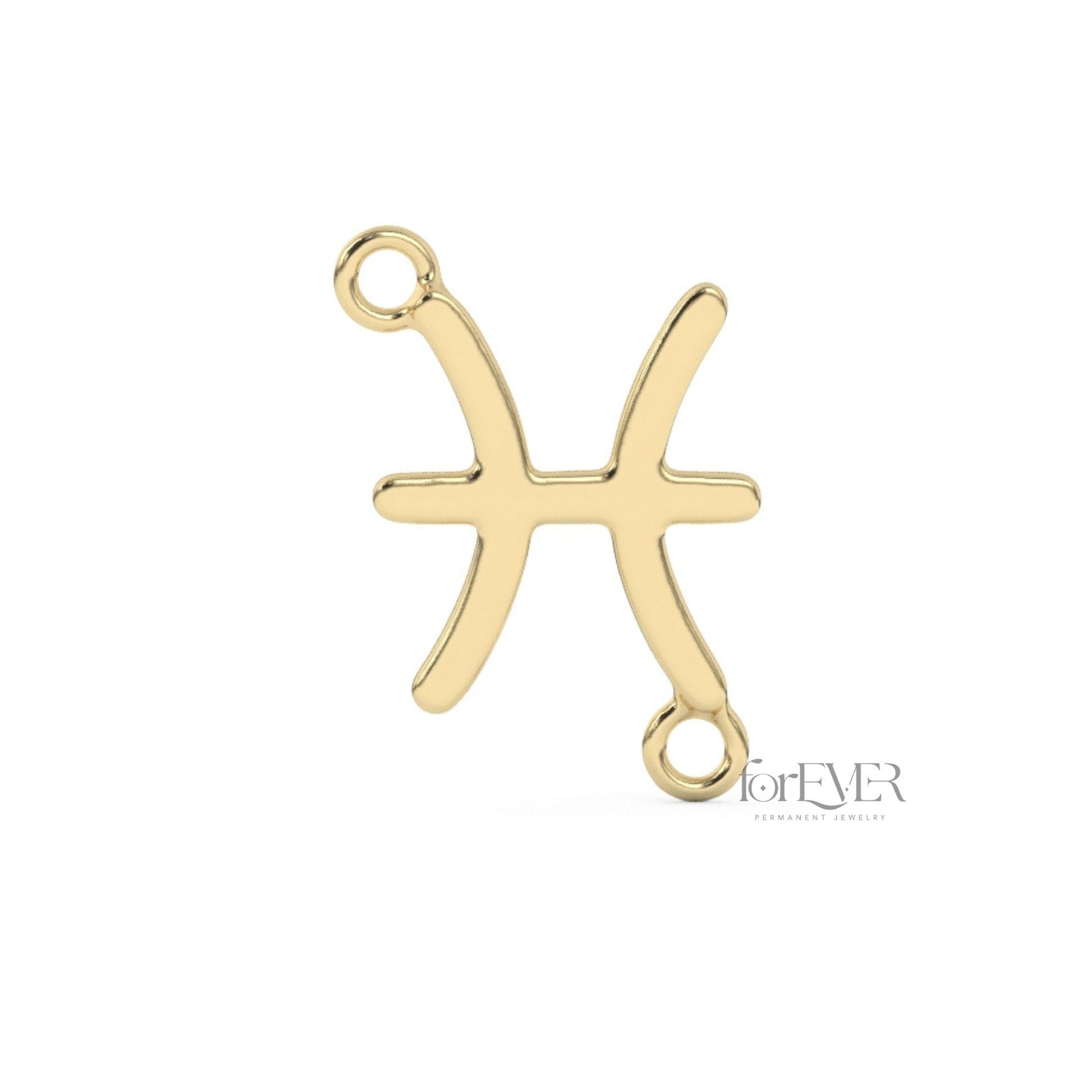 Pisces Connector 10k Solid Gold Zodiac Sign Connectors forEVER Permanent Jewelry Supplies