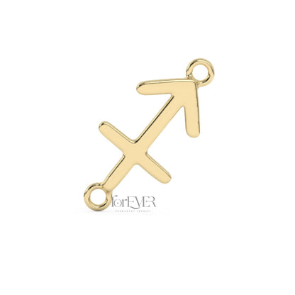 Sagittarius Connector 10k Solid Gold Zodiac Sign Connectors forEVER Permanent Jewelry Supplies