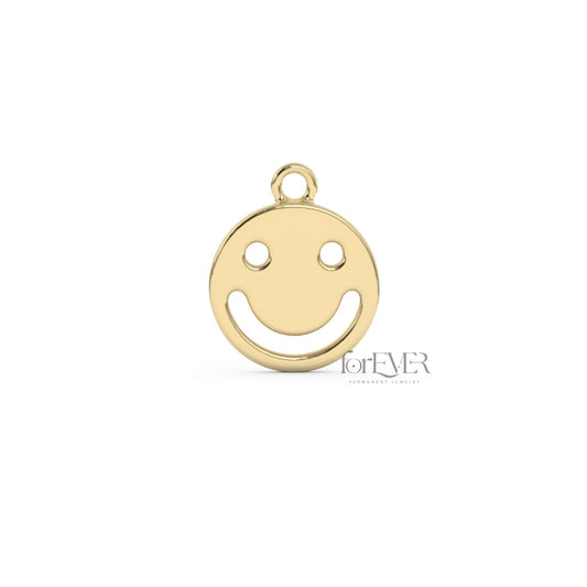10k Solid Gold Smiley Charm or Connector