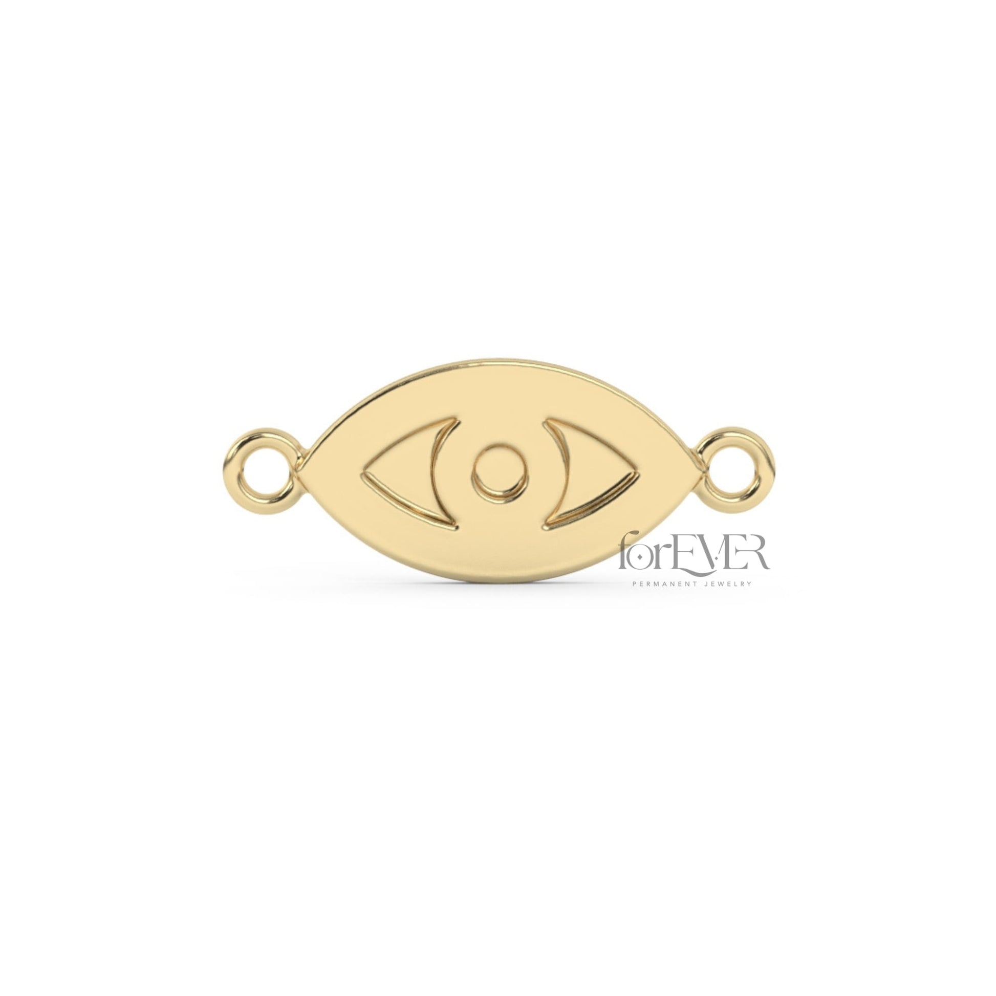 Default Title Connector 10k Solid Gold Evil Eye Charm forEVER Permanent Jewelry Supplies