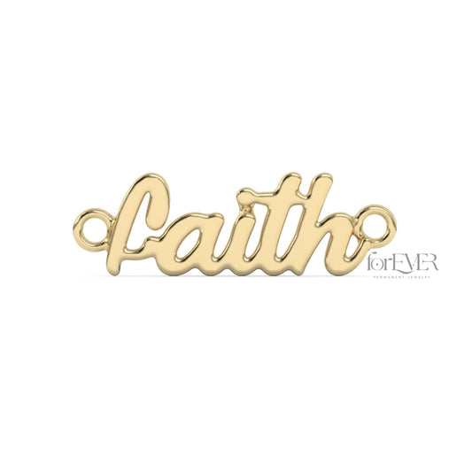 10k Solid Gold "Faith" Connector