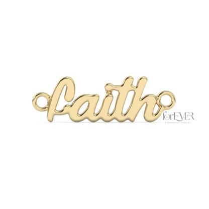 Default Title Connector 10k Solid Gold "Faith" Connector forEVER Permanent Jewelry Supplies