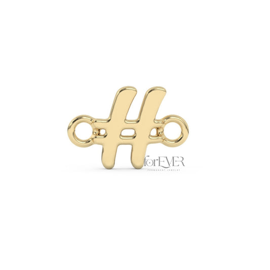 10k Solid Gold Hashtag Connector