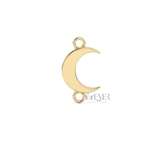 10k Solid Gold Crescent Moon Connector