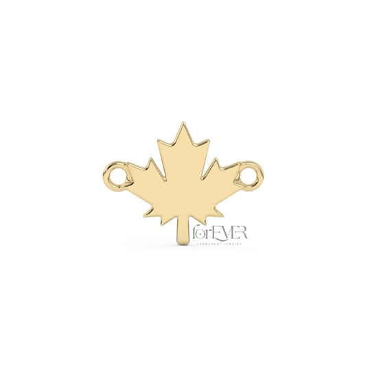 10k Solid Gold Maple Leaf Connector