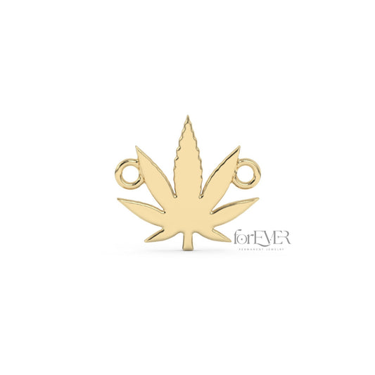 10k Solid Gold Marijuana Leaf Charm