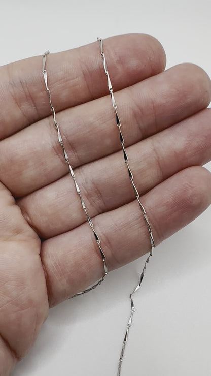 925 Sterling Silver Twisted Bar Chain by the Meter